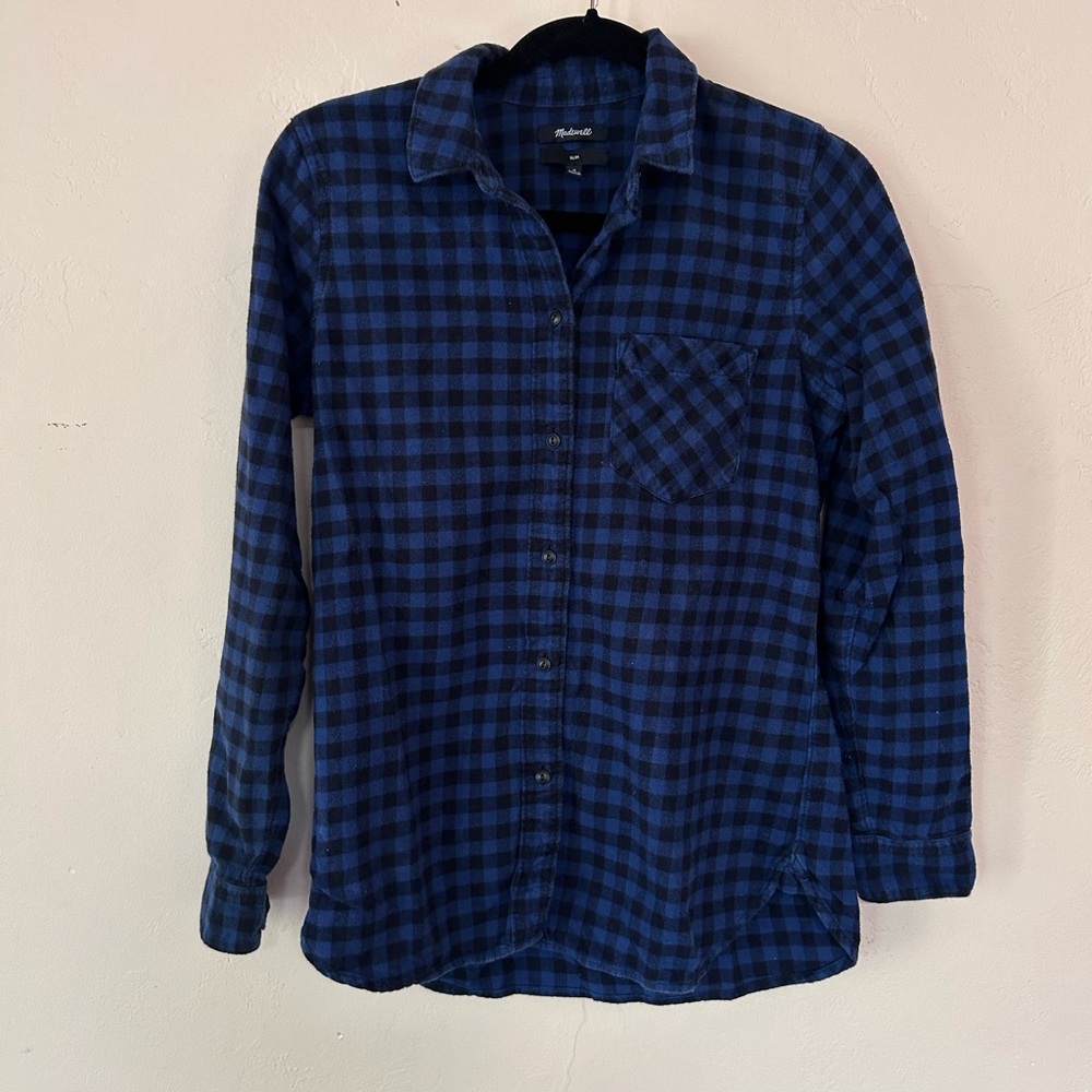 Plaid Flannel Button-Up Shirt